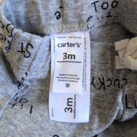 carter's st. patrick's day comfy joggers pants 3 months baby unisex - Picture 3 of 5